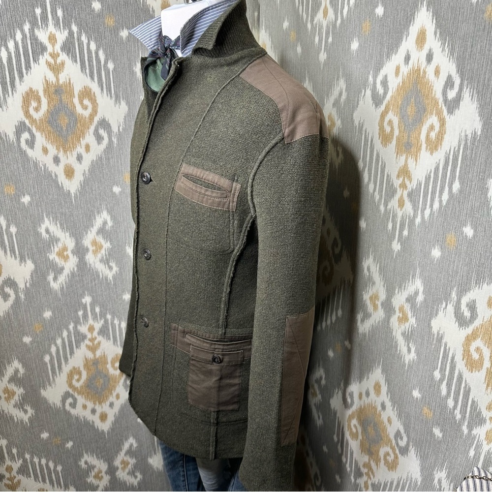 Ralph Lauren RLX Olive Green Lamb-Wool Knit Utility Field Jacket - Picture 14 of 16